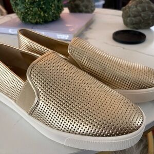 Vince Metallic Gold slip on shoes